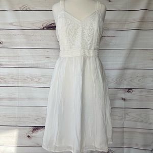 Loft Cotton Dress, White, Size 12